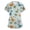 Green-A#150526NN, variant on S-5XL Plus Size Scrub Top Women Stretchy Cartoon Animal Print Women's Nurse Uniform with Pocket V Neck Short Sleeve Scrubs Top