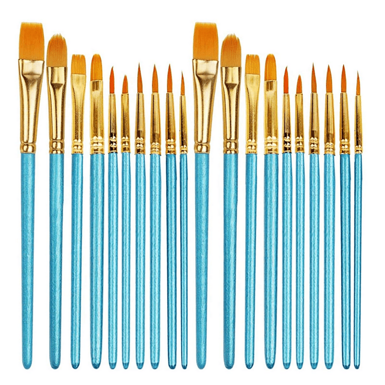 KissDate Paint Brushes, 20 Pcs Face Paint Brushes for Children Watercolor,  Acrylic Gouache and Oil Painting Suitable for Decorations, Models