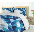 thumbnail image 5 of Ambesonne Geometric Duvet Cover Sets, Modern White Circles, 2-Queen, Dark Blue White and Blue, 5 of 7
