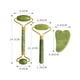 thumbnail image 2 of 4 en 1 juego de rodillos de jade para masaje facial y gua sha, rodillo de jade verde con masajeador de ojos, piedra de jade para rostro gua sha, masajeador en forma de F, 2 of 5