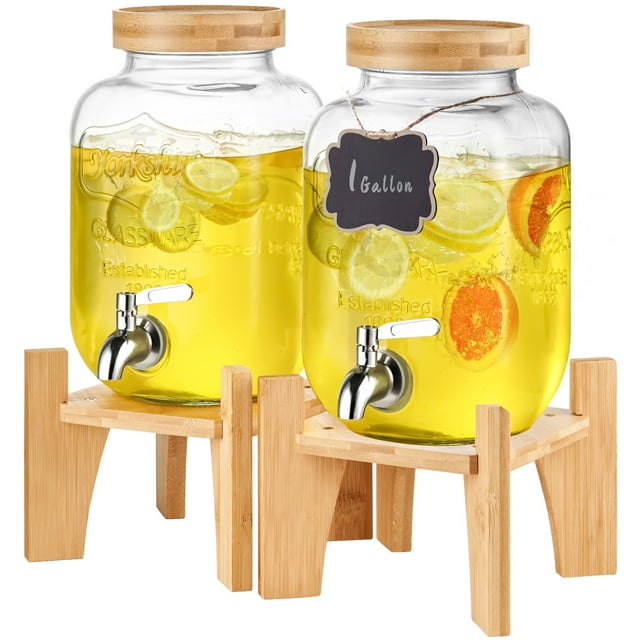 VEVOR Distributeur de Boissons 1 Gal Distributeur de Boissons pour Fêtes Verre avec Support