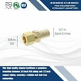 thumbnail image 6 of XFITTING 10 Pieces 1/2" Pex X 3/8" OD Compression Straight Adapter, Brass, NSF, Pex B, 6 of 7