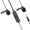 thumbnail image 1 of valier omnidireccional doble Micrófono de condensador con clip para Canon Nikon Cámara réflex digital Sony para iPhone Grabadores de audio para teléfonos Samsung Huawei PC y grabación de otros juegos BOYA Micrófono, 1 of 7