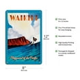 thumbnail image 2 of Surfing Waikiki Beach - Hawaii Playground of the Pacific - Vintage Travel Poster by Wade Koniakowsky - 8 x 12 inch Vintage Wood Art Sign, 2 of 4