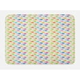 thumbnail image 1 of Fish Bath Mat, Colorful Row of Simplistic Aquatic Animal Silhouettes with Various Ornaments, Plush Bathroom Decor Mat with Non Slip Backing, 29.5" X 17.5", White and Multicolor, by Ambesonne, 1 of 2