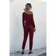 thumbnail image 2 of Women's Narrow-Leg Casual Long-Sleeved Off-Shoulder Strap Casual Jumpsuit, 2 of 2