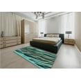 thumbnail image 5 of Ahgly Company Machine Washable Indoor Square Transitional Deep Teal Green Area Rugs, 3' Square, 5 of 7