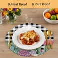thumbnail image 4 of Cactus Tropical Watercolor Round 13 Inch Placemats Set of 2, Black Buffalo Plaid Summer HeatResistant Non Slip Place Mats for Dining Table, Wipeable Braided Kitchen Table Mats for Housewarming, 4 of 9