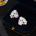 thumbnail image 2 of S925 Silver Needle Sweet Temperament Super Fairy Princess Style Earrings French Romantic Niche Design Feeling Oil Dripping Flower Stud Earrings, 2 of 12