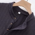 thumbnail image 5 of LEKWK Mens Henley Shirts Long Sleeve Cable Knit Texture Pullover Sweater Stand Collar Casual Shirts Warm Soft Autumn Winter Daily Fashion Soft Top, 5 of 7