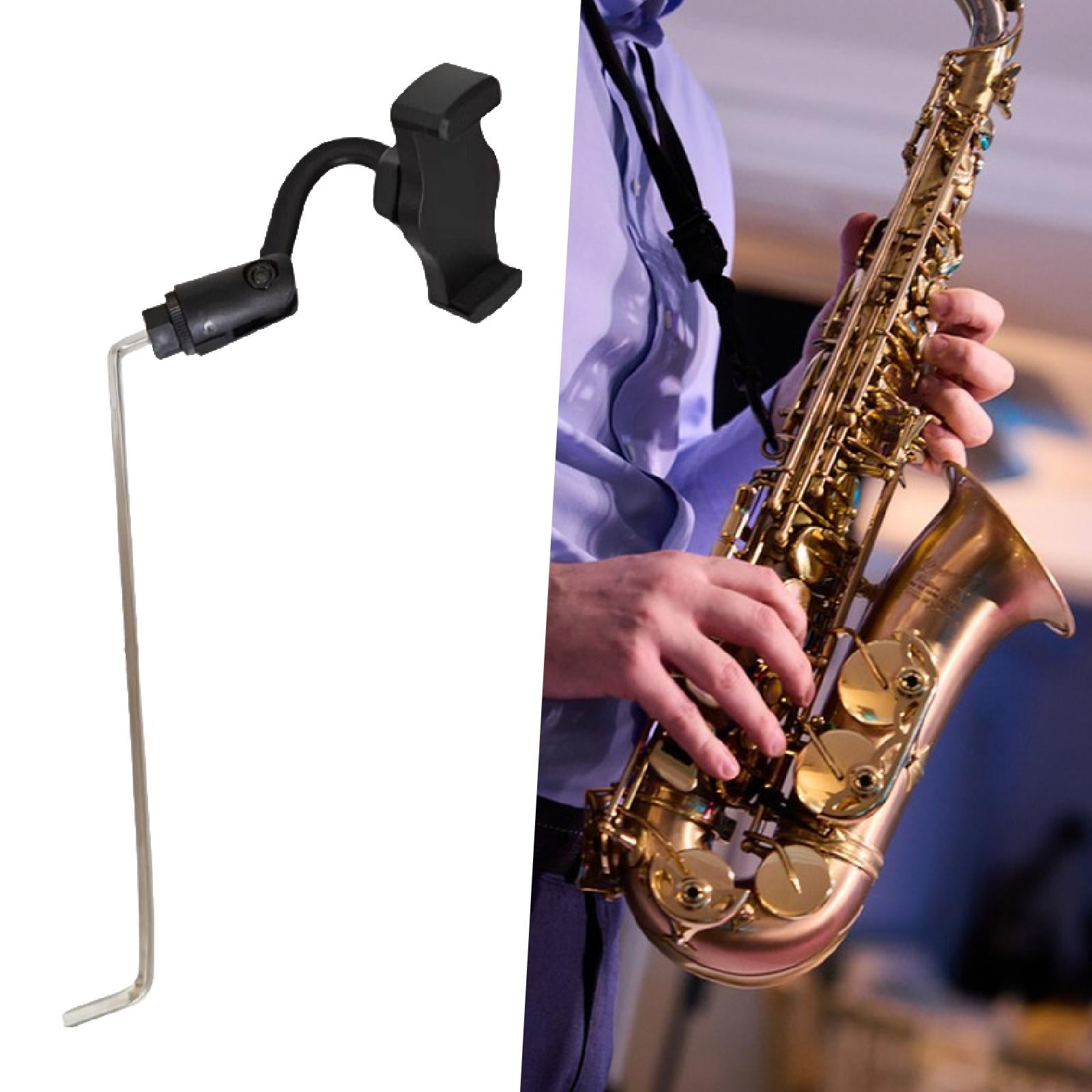 Saxophone Lyre Clip Sheet Music Holder Angle Adjustable Durable ABS Stainless Steel for Marching Band Gigs