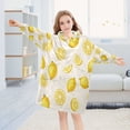 thumbnail image 5 of Wearable Blanket with Sleeves and Pocket Oversized Hooded Sweatshirt 3-14 YR Yellow Lemon Pattern S, 5 of 7