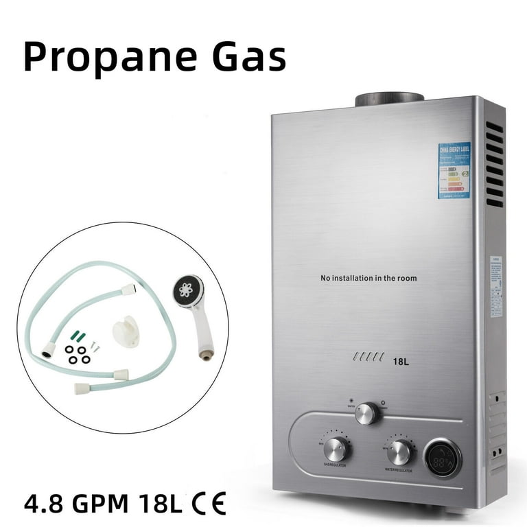 18L 5GPM Natural Gas Hot Water Heater Instant Water Boiler Shower Kit  Tankless