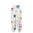 thumbnail image 5 of Zanarzt Girls 4th Of July Romper Girls 4th of July Outfit Sleeveless Strap Romper Baby Kid Patriotic Rompers Jumpsuit Light Blue,7-8 Years, 5 of 5