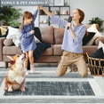 thumbnail image 5 of ZACOO 9' x 12' Large Area Rug for Living Room Bedroom Home Decor Machine Washable Rug Non-Slip Low Pile Rug Modern Soft Faux Wool Rug, Grey, 5 of 8