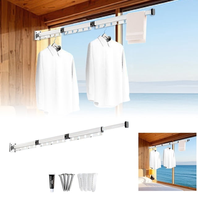 JJKBVCLO Space Management : Balcony Folding Drying Rack Durable Elegant And Great For Year Round Use