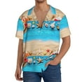 thumbnail image 3 of KLL Boards and Beach Print Men's Shirt Short Sleeve Button Down Summer Cuba Beach Shirts- XX-Large, 3 of 7