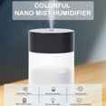 thumbnail image 4 of 260ml/9oz Color Mist Humidifier with 10 Replacement Cotton Swabs, Aromatherapy Diffuser, Seven Mood Lights, and Auto-Off for Desktops, Bedrooms, Home Offices, and Baby Rooms, 4 of 8