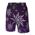thumbnail image 4 of Fotbe Snowflake Gradient Purple Trajes de Baño Estampados para Hombre, Shorts de Verano de Secado Rápido, Ropa de Playa, Bañadores-3X-Large, 4 of 6