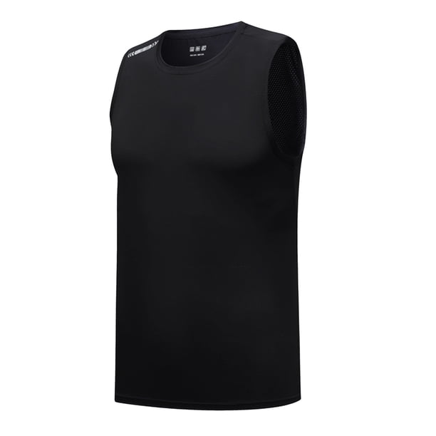Camiseta deportiva sin mangas de seda helada de secado rápido para hombre - Camiseta sin mangas de gran tamaño con gran capacidad de absorción para correr y hacer fitness