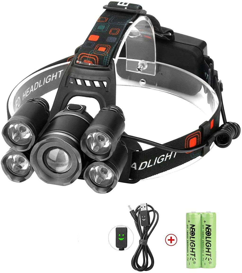 2 X Head Torch Headlight Headlamp LED  3W Light Hiking Camping Running dog walk 