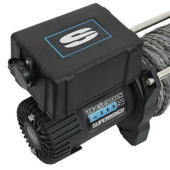 Superwinch 15000 LBS 12V DC 15/32in x 78ft Synthetic Rope Tiger Shark 15000SR Winch - 1515001