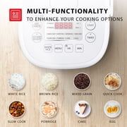 Toshiba Electric Rice Cooker, 3 Cup, 8 Cook Functions, Fuzzy Logic Technology, Delay Timer, White