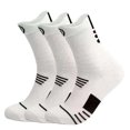 thumbnail image 2 of Domzle Basketball Socks Compression Cushion Thick Cycling Athletic Crew Sock Arch Support, Breathable Mesh, Seamless Toe, Sports Tab, Moisture Wicking, Running Sock for Men Women White, 2 of 5