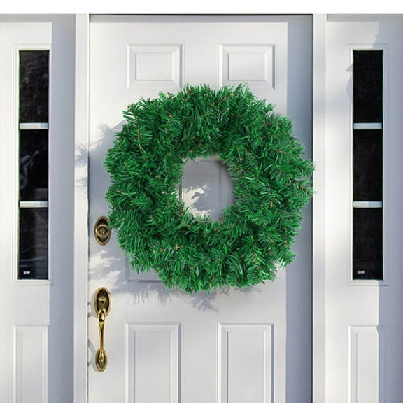 Honmine Green Christmas Wreath for Front Door, DIY Plain Wreaths for Xmas Wreath Decor, Wall Hanging Front Door Artificial Christmas Wreaths Making Supplies for Outdoor Indoor Decoration