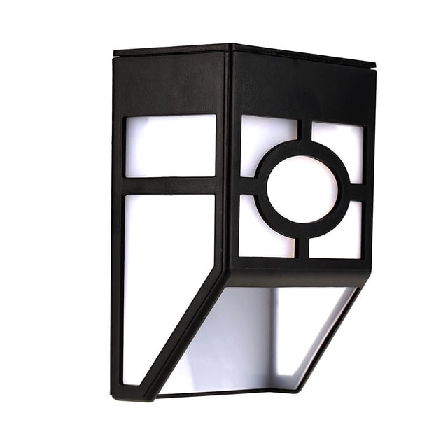 Spptty Solar Powered Wall Mount 2 LED Light Outdoor Garden Path Landscape Fence Yard Lamp, Sensor Wall Light, Sensor Garden Lamp