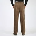 thumbnail image 7 of Mens Corduroy Pants Flat Front Straight Leg Work Pants Heavy Retro Casual Dress Trousers for Wedding Business Formal, 7 of 7