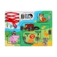thumbnail image 1 of Tablero de actividades sensoriales de madera para niños, juguete de viaje, juguete de aprendizaje preescolar animal, 1 of 9