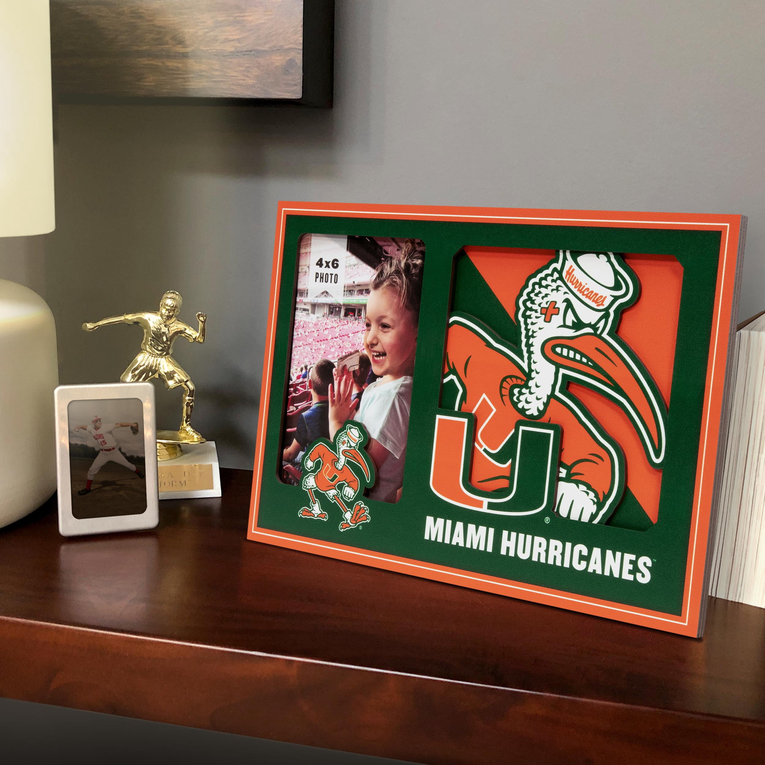 Miami Hurricanes 3D Logo Picture Frame