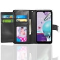 thumbnail image 2 of For LG Aristo 5 / Fortune 3 / Tribute / K8X / Phoenix 5 / LMK300 Double Flap Folio Leather Wallet Pouch Case Cover Black, 2 of 3