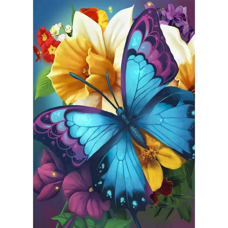 Glow Butterfly DIY 5D Adult Diamond Art Gem Painting Kit 11.8 x
