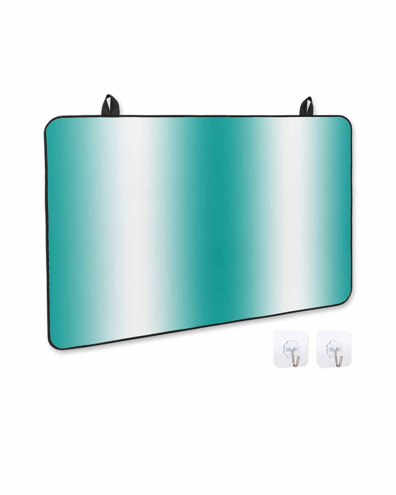 nqOlkjepod Large Induction Cooktop Protector Mat 24"x21", Aqua White Ombre Stove Top Covers for Electric Stove, Gradient Abstract Minimalist Aesthetic Stove Burner Cover Mats, Glass Top Stove Cover