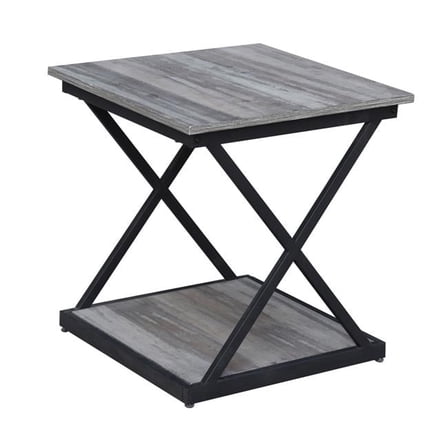 HomeRoots 493252 19.68 x 18.5 x 18.5 in. Black & Brown Manufactured Wood Square End Table