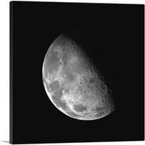 ARTCANVAS Waning Gibbous Moon With Craters Canvas Art Print - Size: 26" x 26" (1.50" Deep)