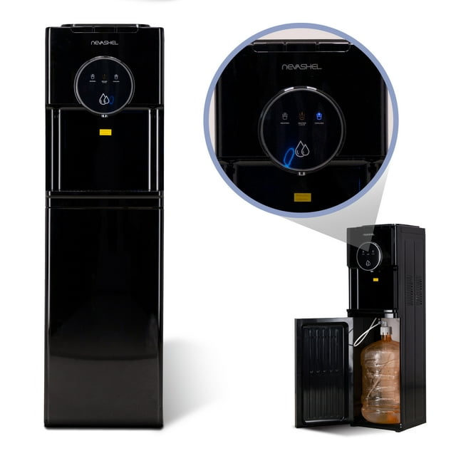 Dispensador De Agua Frio Y Caliente Con Carga Oculta Garrafon Oculto Nevashel Home RS-11 Ideal Para Hogar Y Oficina Elegante Moderno Dispensador De Piso Uso Rudo Calentamiento De 500+70W Enfriamiento
