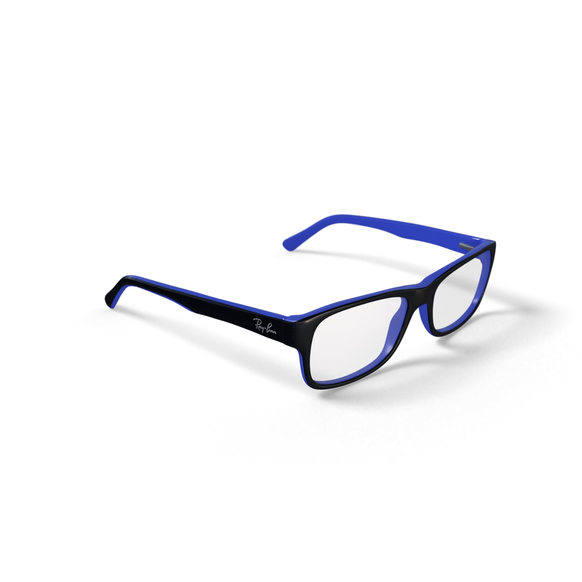 Ray-Ban Unisex Size 52 Square RB5268 Optics Prescription Eyeglasses with Case, Black On Blue