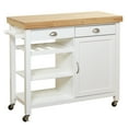 thumbnail image 4 of TMS Martha Butcher Block Rolling Kitchen Island with Cabinet, Drawers, Shelves, and Towel Rack, White, 4 of 6