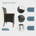thumbnail image 5 of Gotland 5-Piece  Steel Wicker Outdoor Patio Dining Set with w/Tempered Glass Tabletop, Gray, 5 of 8