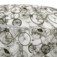 thumbnail image 3 of Sketchy Pouf Cover with Zipper, Vintage Retro Bicycle Bike Hand Drawn Vector Abstract Design Image Art, Soft Decorative Fabric Unstuffed Case, 30" W X 17.3" L, Black and White, by Ambesonne, 3 of 5
