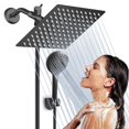 thumbnail image 1 of DOXASIK Regaderas para Ba&ntilde;o de Lluvia Alta Presion, 8" Cabeza de Ducha de Lluvia, Ducha de Mano de 5 Modos Rociado, Ajustable con Soporte, Antifugas, Manguera de 1.5 m (Negro), 1 of 7