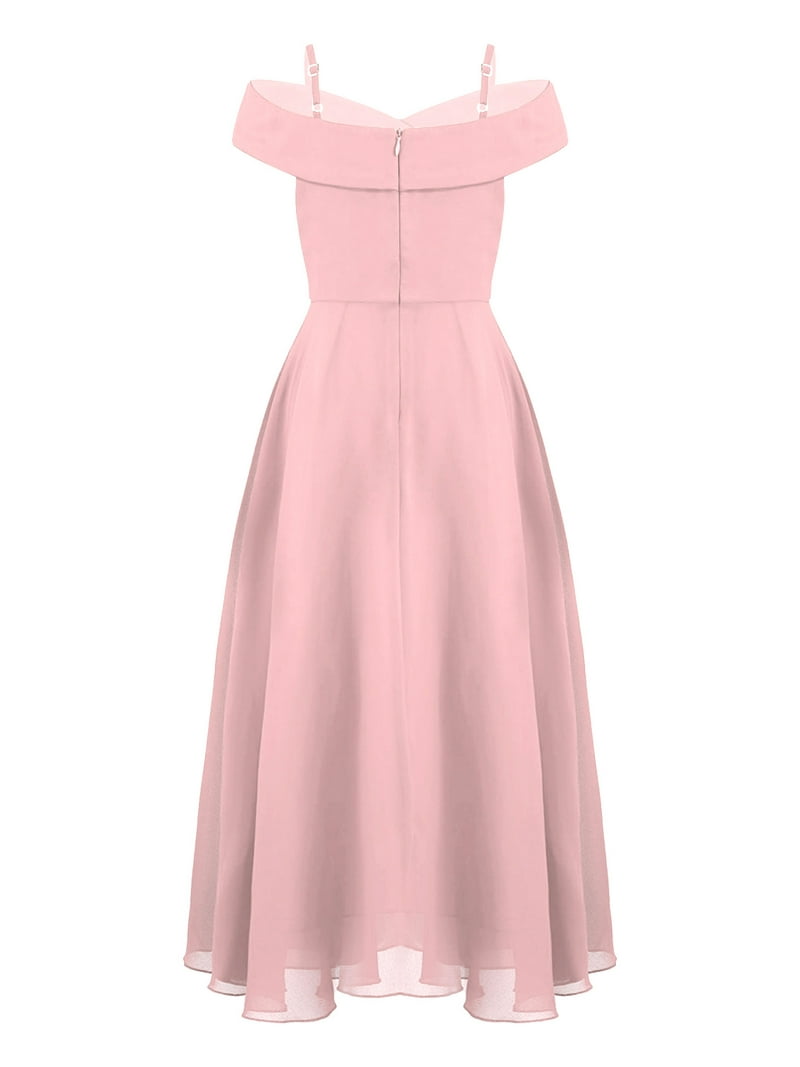 ZDHOOR Girls Juniors Off-the-Shoulder Proms Party Gown Sleeveless Wedding  Birthday Party Dress,Sizes 6-16 Pink-A 14 - Walmart.com