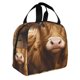 thumbnail image 2 of Fotbe Adorable Calf Butterflies Champagne Bolsa Térmica con Estampado y Forro de Aluminio Grueso Bolsa de Almuerzo con Bolsillo Frontal para Hombres y Mujeres, Ideal para Trabajo, Escuela, 2 of 8