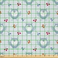 thumbnail image 2 of Ambesonne Owl Fabric by the Yard Microfiber, Winter Night Bird Pattern Art, 2 Yards, Blue Grey and Pale Slate Blue, 2 of 2