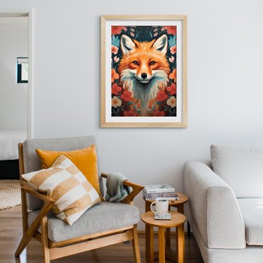 Worihut 5D Diamond Painting Kit Adult - Red Fox Round Full Diamond Digital Art DIY Craft Gift Home Wall Decor 20x30 Inch