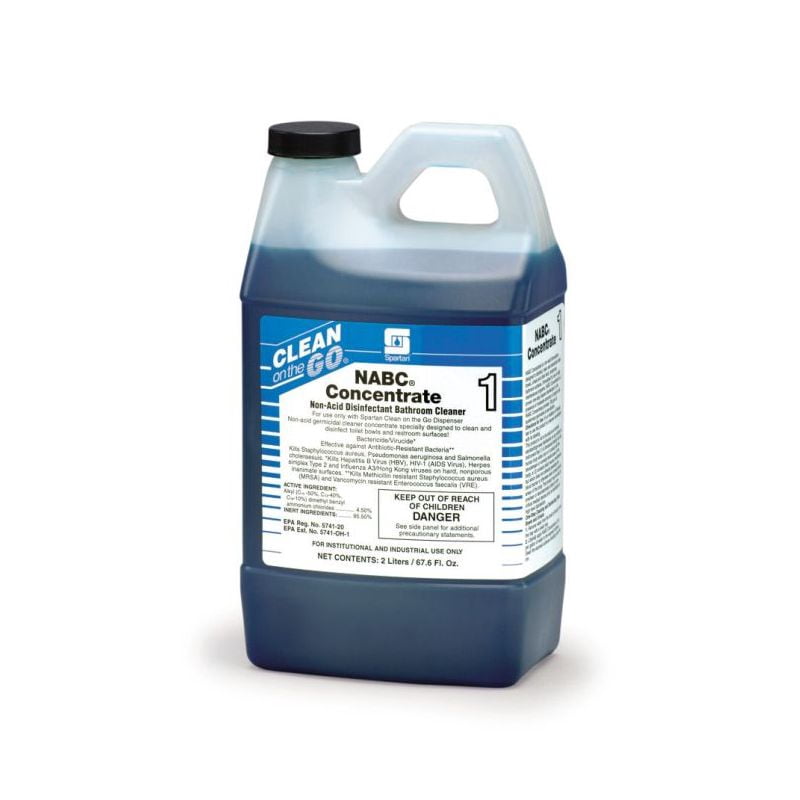 Spartan Clean on the Go 1 NABC Cleaner, 2 Liter Bottle, 4 Bottles Per Case