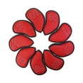 thumbnail image 1 of Greeniant 9 Uds. De cubiertas para palos de Golf, accesorios de cubierta de cabeza de Calavera, Protector de cabezas de Golf de PU a prueba de agua en Golf Rojo Greeniant OD003026-03B, 1 of 1